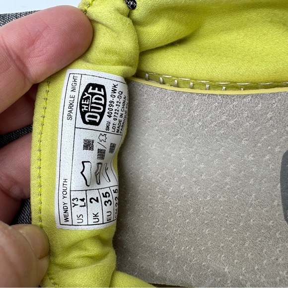 Hey Dude Wendy Sparkle Night  Casual Loafers Youth Size 3 - Picture 8 of 9